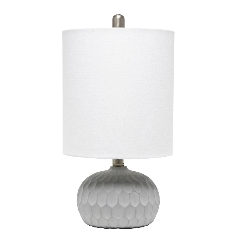 Lalia Home 19" Concrete Thumbprint Table Lamp with White Fabric Shade