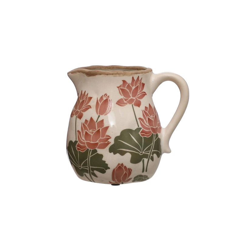 6.75" Lotus Ceramic Decorative Pitcher by Ashland®