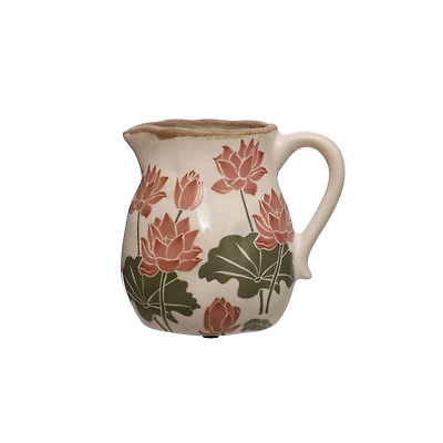 6.75" Lotus Ceramic Decorative Pitcher by Ashland®