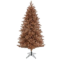 7.5ft. Pre-Lit Rose Gold Metallic Artificial Christmas Tree, Clear LED Infinity Lights®
