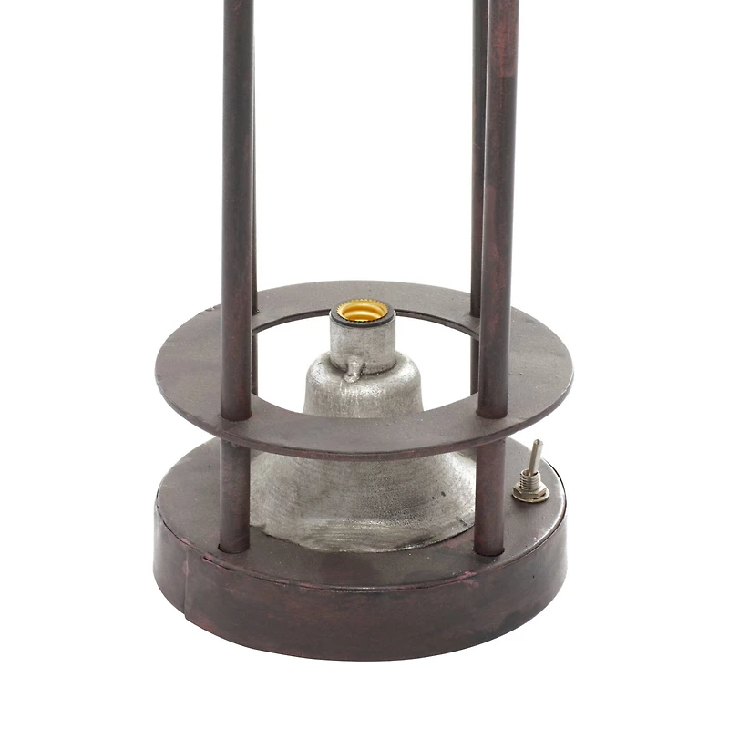 Brown Iron Industrial LED Lantern, 13" x 4" x 4"