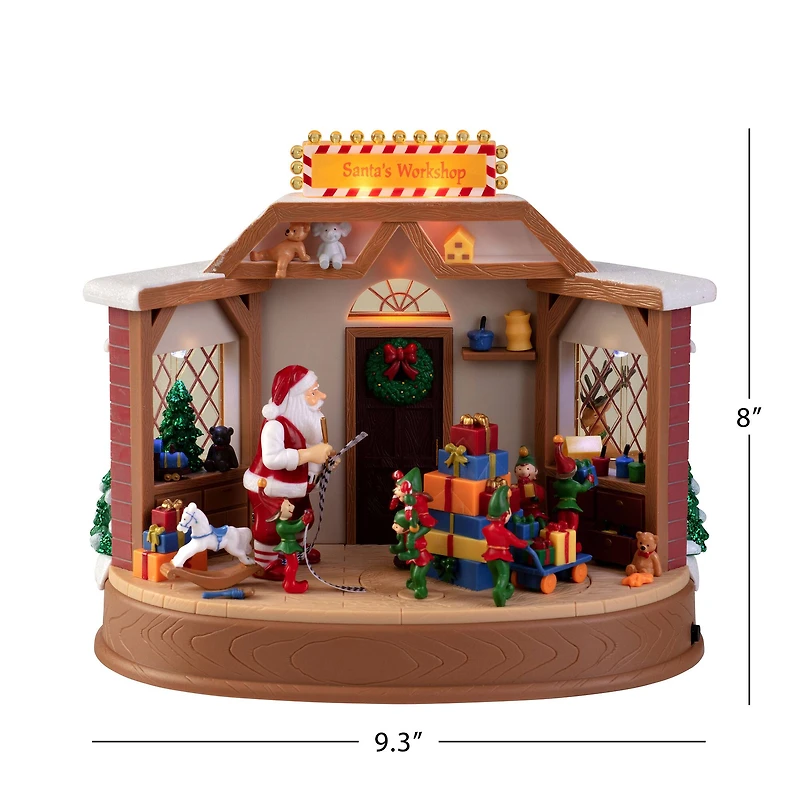 8" Animated & Musical LED Santa's Workshop