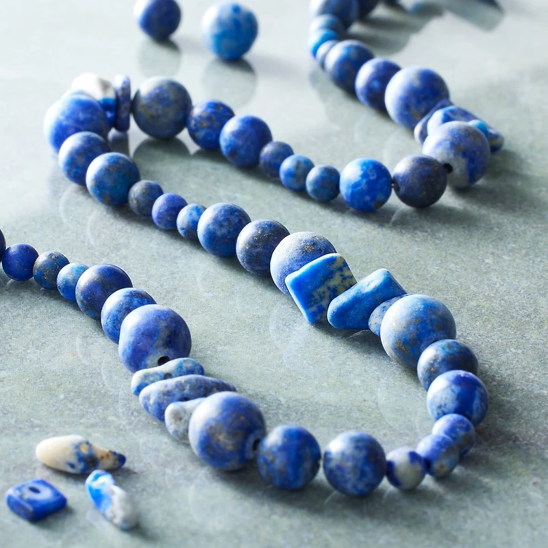 Matte Lapis Stone Mix Beads by Bead Landing™