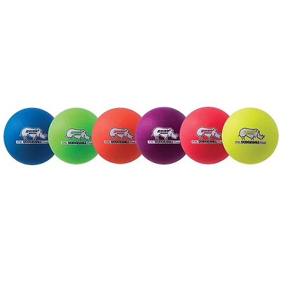 Champion Sports Rhino Skin® 6" Neon Colors Low Bounce Dodgeball, 6ct.