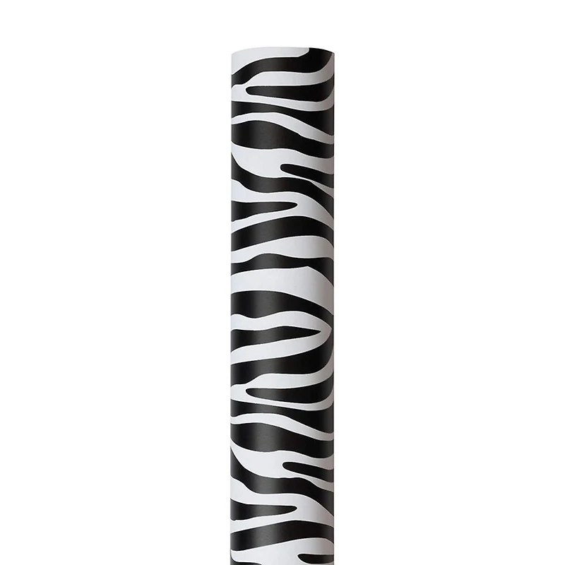 JAM Paper Safari Black & White Zebra Gift Wrap, 2ct.