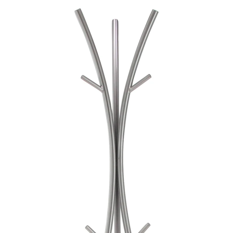 Silver Metal Modern Coat Rack, 73" x  17" x  17"