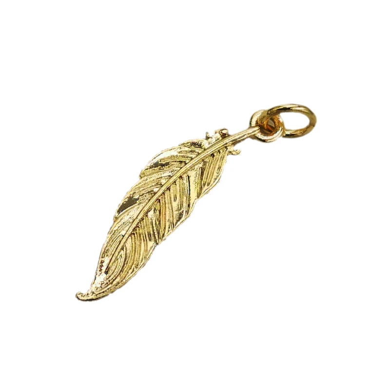 Charmalong™ 14K Gold Plated Feather Charm by Bead Landing™