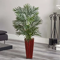 3.5ft. Potted Areca Palm in Bamboo Planter