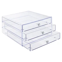 4 Pack: Clear 3-Drawer Organizer by Simply Tidy™