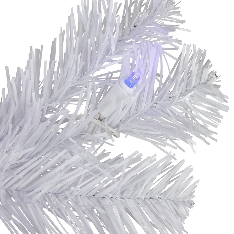 7.5ft. Pre-Lit White Winston Pine Pencil Artificial Christmas Tree, Multi LED Lights