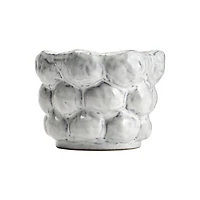 Hello Honey® 6.5" White Organically Shaped Stoneware Planter with Raised Dot Design