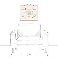 Welcome At Our Table 20" x 16" Teak Hanging Canvas