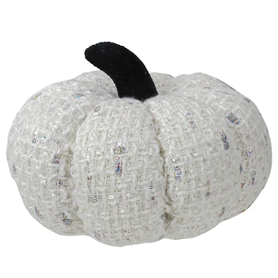 5" Ivory Knitted Fall Harvest Tabletop Pumpkin