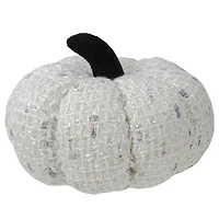 5" Ivory Knitted Fall Harvest Tabletop Pumpkin