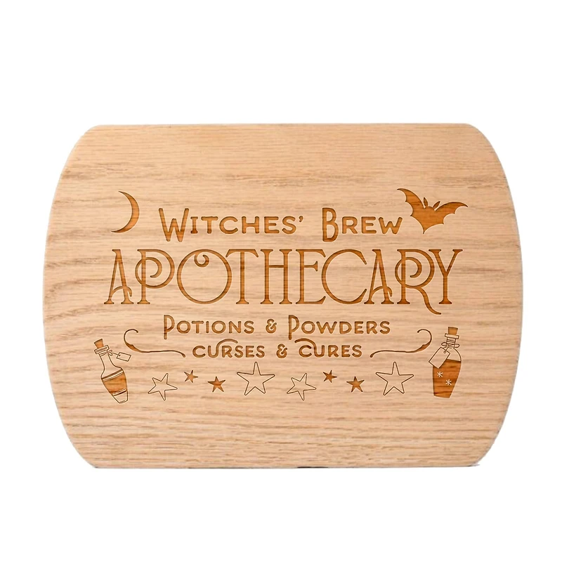 Witches Brew Apothecary 8" x 11" Redwood Oval Cutting Board
