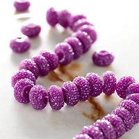 Purple Faceted Acrylic Rondel Beads, 8mm by Bead Landing™