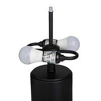 Black Metal Contemporary Table Lamp, 14" x 14" x 22"