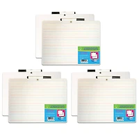 Flipside 9'' x 12'' Two-Sided Primary Ruled Dry Erase Board with Attached Marker, 3ct.
