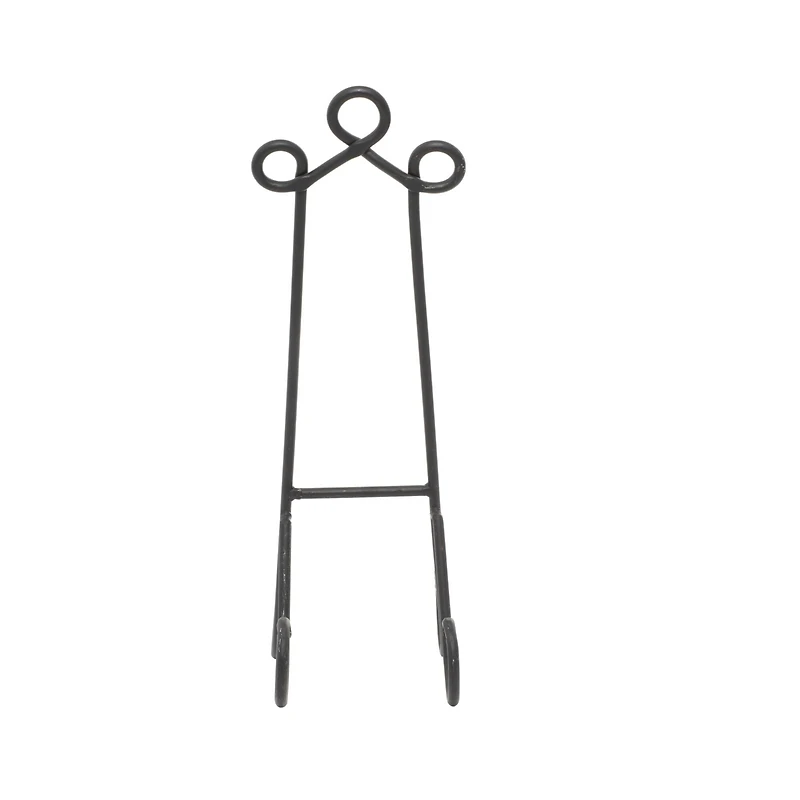 Traditional Scrolling Black Metal Easel, 19" x 6" x 9"