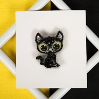 Crystal Art Beadwork Kit For Creating Broоch Black Cat