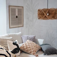 Hello Honey® 21" Natural Modern Woven Rattan Ceiling Light