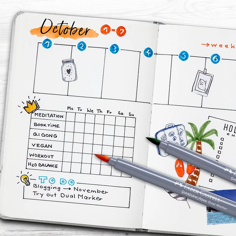 Faber-Castell® Goldfaber Aqua Tuscany Dual-Tip Marker Set