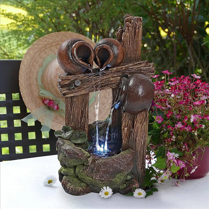 Design Toscano The Cascading Urns of Ravello Illuminated Garden Fountain