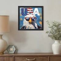 16" x 16" Patriotic Bald Eagle Framed Print