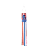 Glitzhome® 60" Patriotic Stars & Stripes Windsock