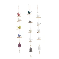 White Stoneware Coastal Windchime Set