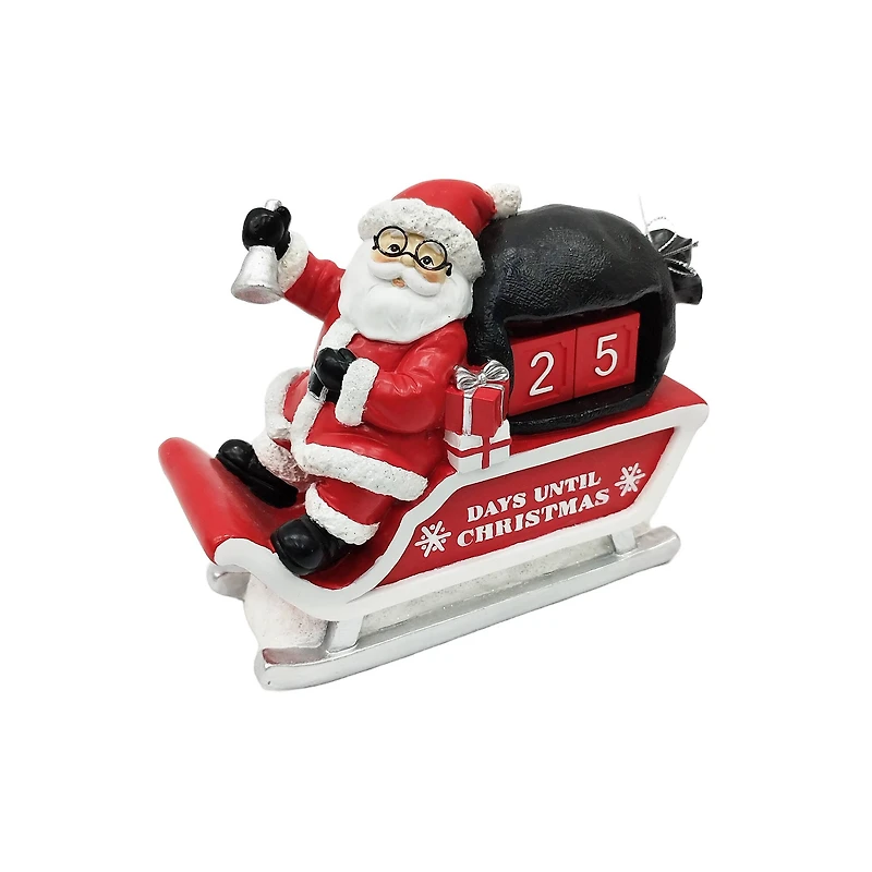 7.25" Santa on Sleigh Christmas Countdown Tabletop Décor by Ashland®