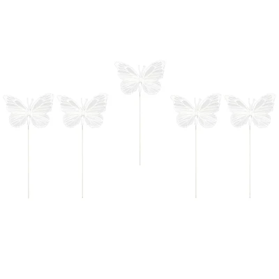 8 Packs: 5ct. (40 total) 4" White Feather Butterflies by Ashland®