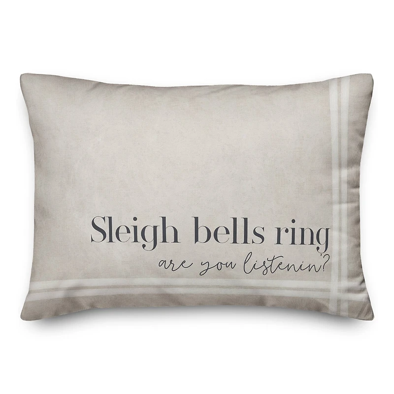 Sleigh Bells Ring 20" x 14" Indoor / Outdoor Pillow