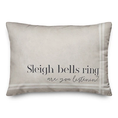 Sleigh Bells Ring 20" x 14" Indoor / Outdoor Pillow