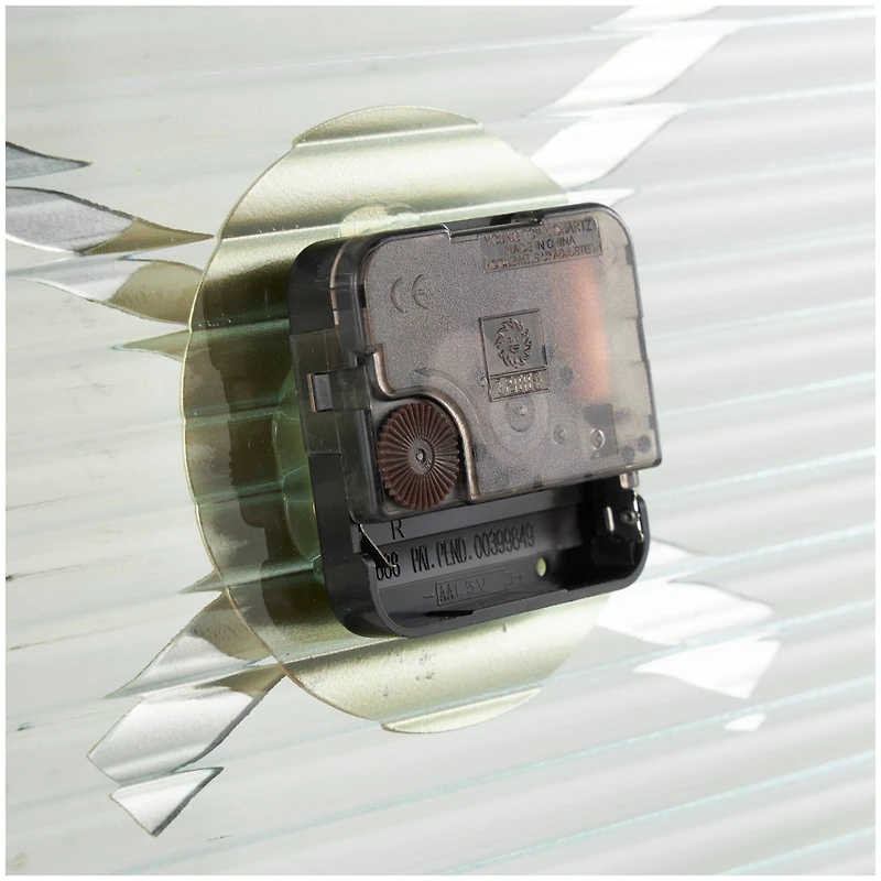 28" Gold Metal Wall Clock with Clear Glass Face