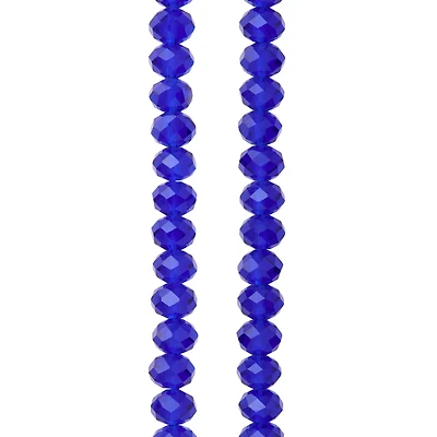 12 Pack: Sapphire Glass Rondelle Beads, 8mm by Bead Landing™