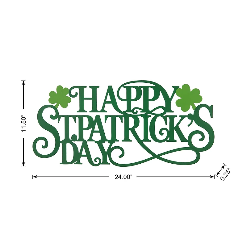 Glitzhome® 24" Metal "HAPPY St. Patrick's Day" Wall Decor
