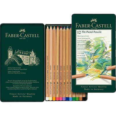 Faber-Castell® Pitt® 12 Color Pastel Pencil Tin Set