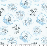 Marvel® Hulk Blue Sketch Cotton Fabric