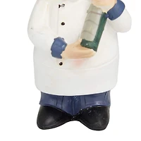 White Polystone Traditional Chef Sculpture, Set of 3" 5" x 3" x 2"