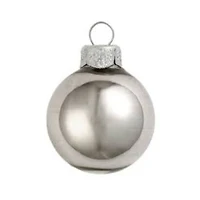72ct. 4" Silver Shiny and Matte Christmas Glass Ball Ornaments