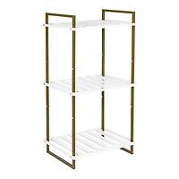 6 Pack: Honey Can Do Olive & White 3-Tier Tubular Metal Shelf