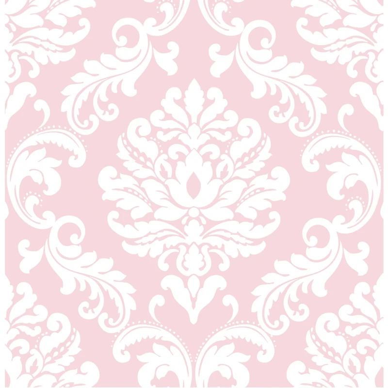 NuWallpaper Pink Ariel Peel & Stick Wallpaper