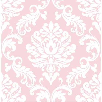 NuWallpaper Pink Ariel Peel & Stick Wallpaper