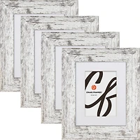 4 Pack American Barn Alabaster White Picture Frame with Mat by Craig Frames
