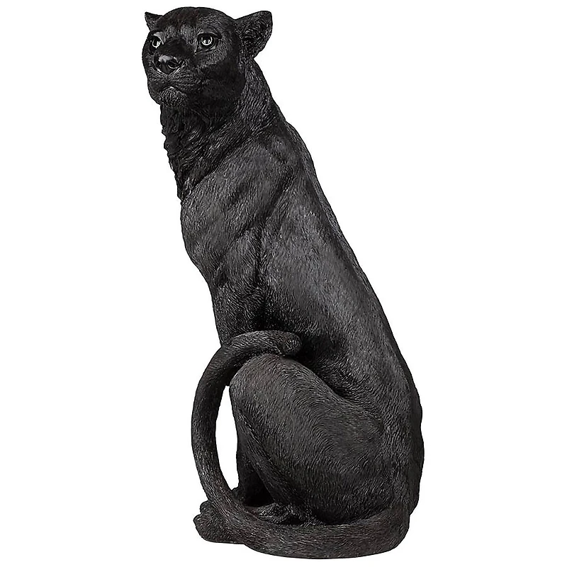 Design Toscano 22.5" Pensive Panther Black Jaguar Statue