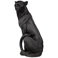 Design Toscano 22.5" Pensive Panther Black Jaguar Statue