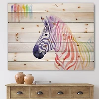 Designart - Portrait of Rainbow Zebra