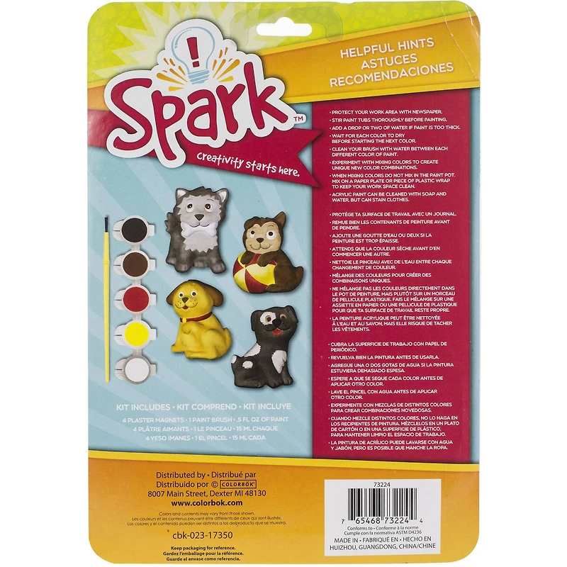 Spark™ Playful Pups Plaster Magnet Kit