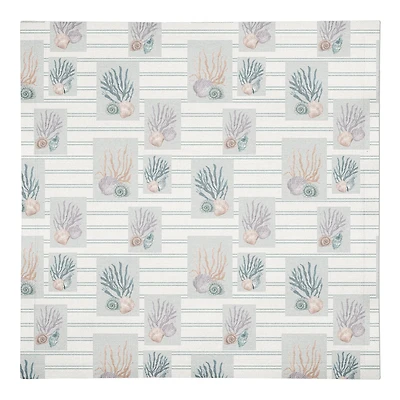 Shell Panels on Stripes Cotton Twill Napkin